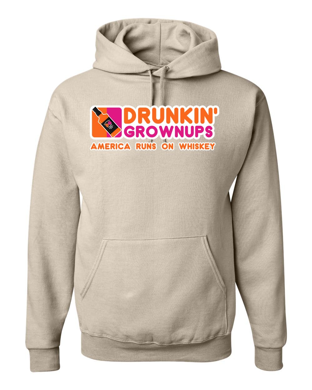 Drunkin' Grownups America Runs on Alcohol Parody Humor Unisex Hoodie Sweatshirt