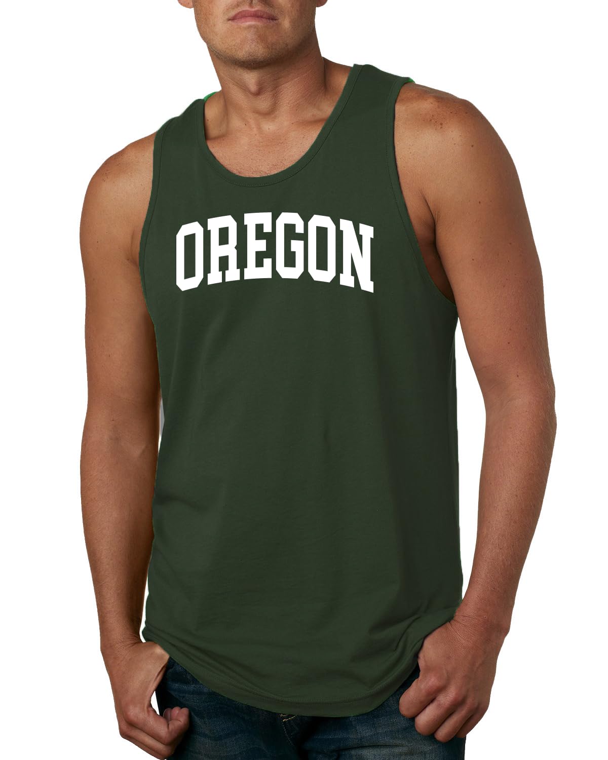 State of Oregon College Style White Fashion Mens Tank Top
