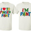 I Love to Finger Paint, I'm Paint, Funny Painting Meme His and Hers Valentine's Day Matching Couple T-Shirt