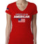 I Identify As An American USA Flag US Flag Sleeve American Pride Womens Junior Fit V-Neck Tee