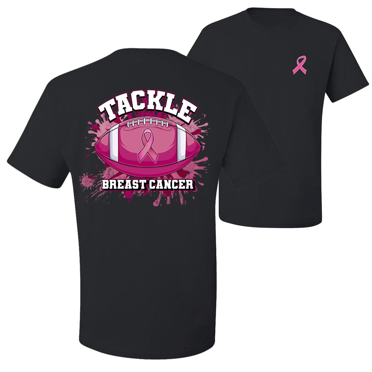 Breast Cancer Awareness Faith Pink Ribbon Sunflower Front and Back Unisex T-Shirt