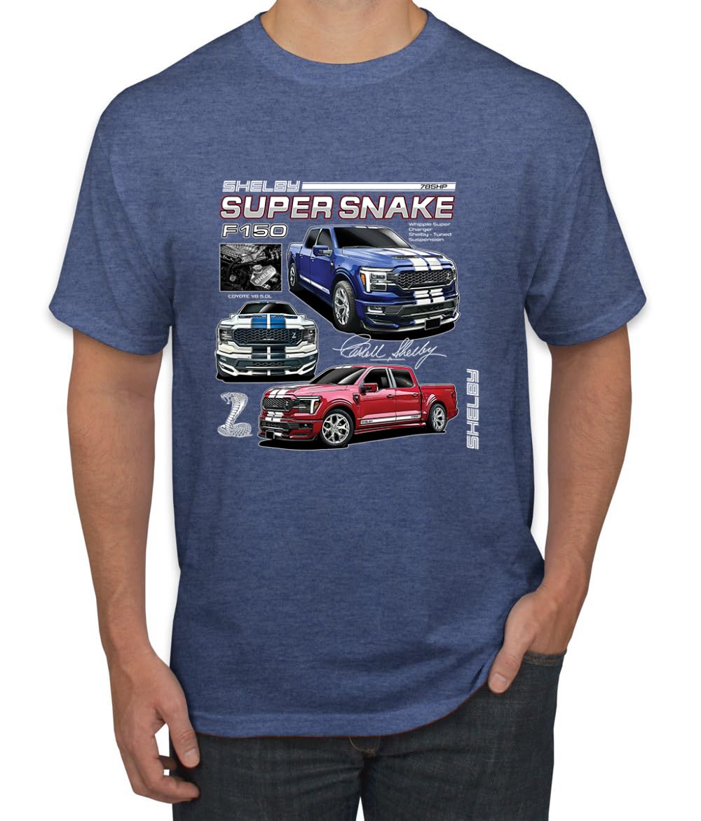 Shelby Super Snake F-150 Powered by Ford Motors Mustang Logo Emblem Cars and Trucks Men's T-Shirt