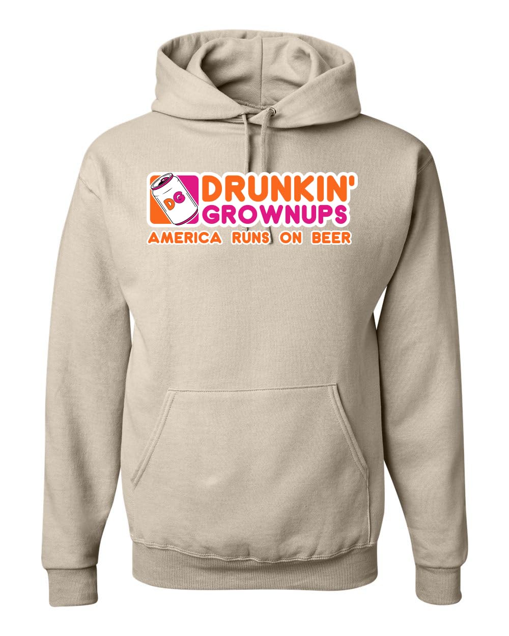 Drunkin' Grownups America Runs on Alcohol Parody Humor Unisex Hoodie Sweatshirt