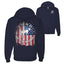 US Flag Ford Bronco Cars and Trucks Front and Back Graphic Zip Up Hoodie Sweatshirt
