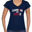 New England Fans NE Fantasy Football Sports Womens V-Neck Tee