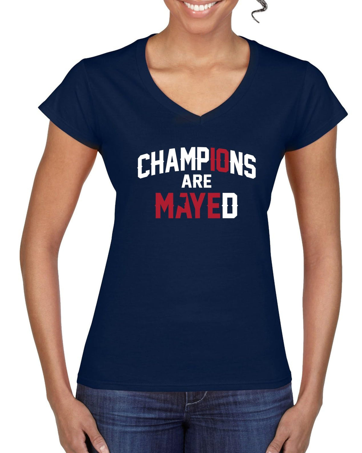 New England Fans NE Fantasy Football Sports Womens V-Neck Tee