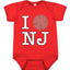 I Heart NJ Funny Love New Jersey Pork Roll Shape Breakfast Meme Fashion Baby Creeper Boys Girls Infant Bod