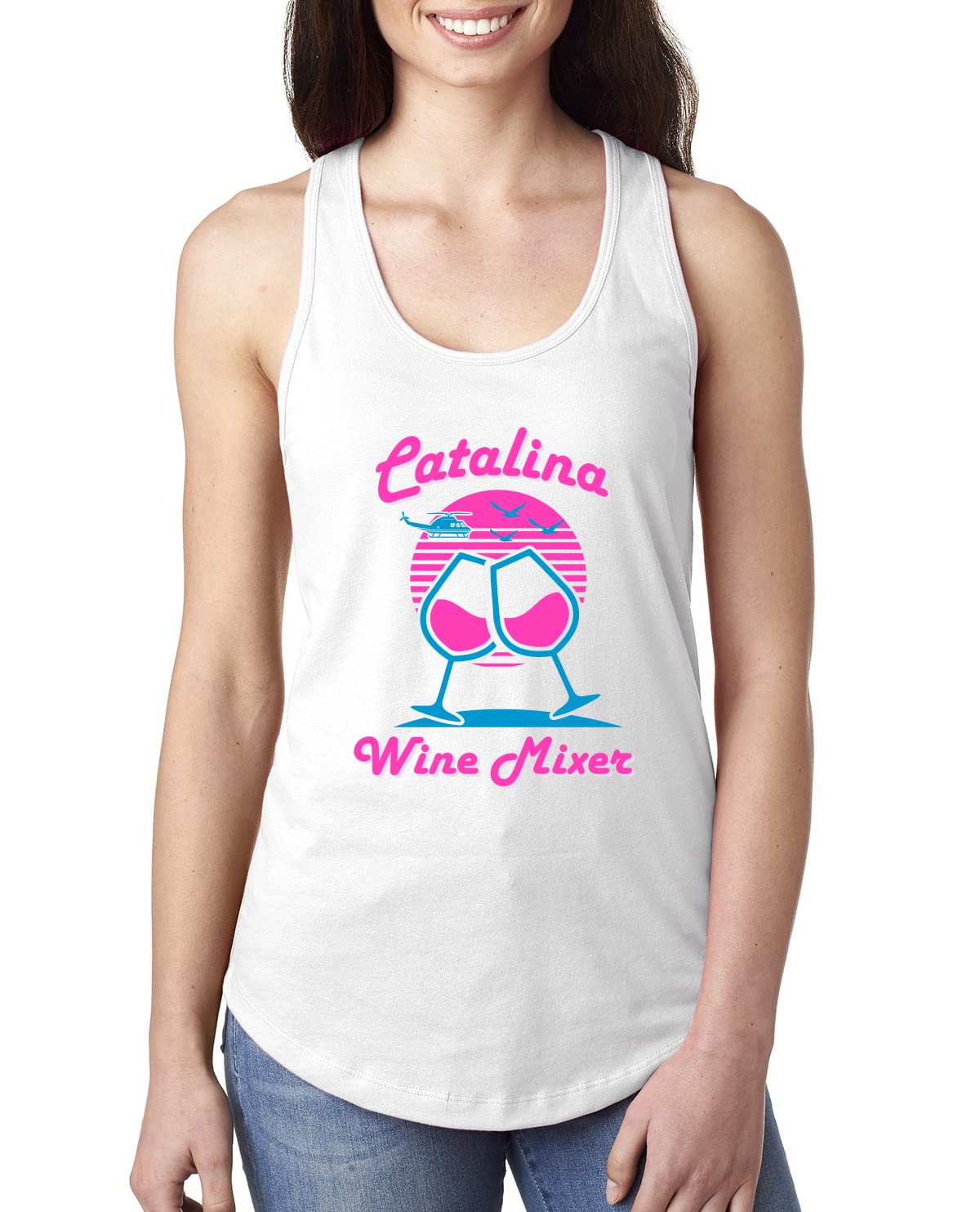 Funny Catalina Wine Mixer Island Pop Culture Ladies Racerback Tank Top