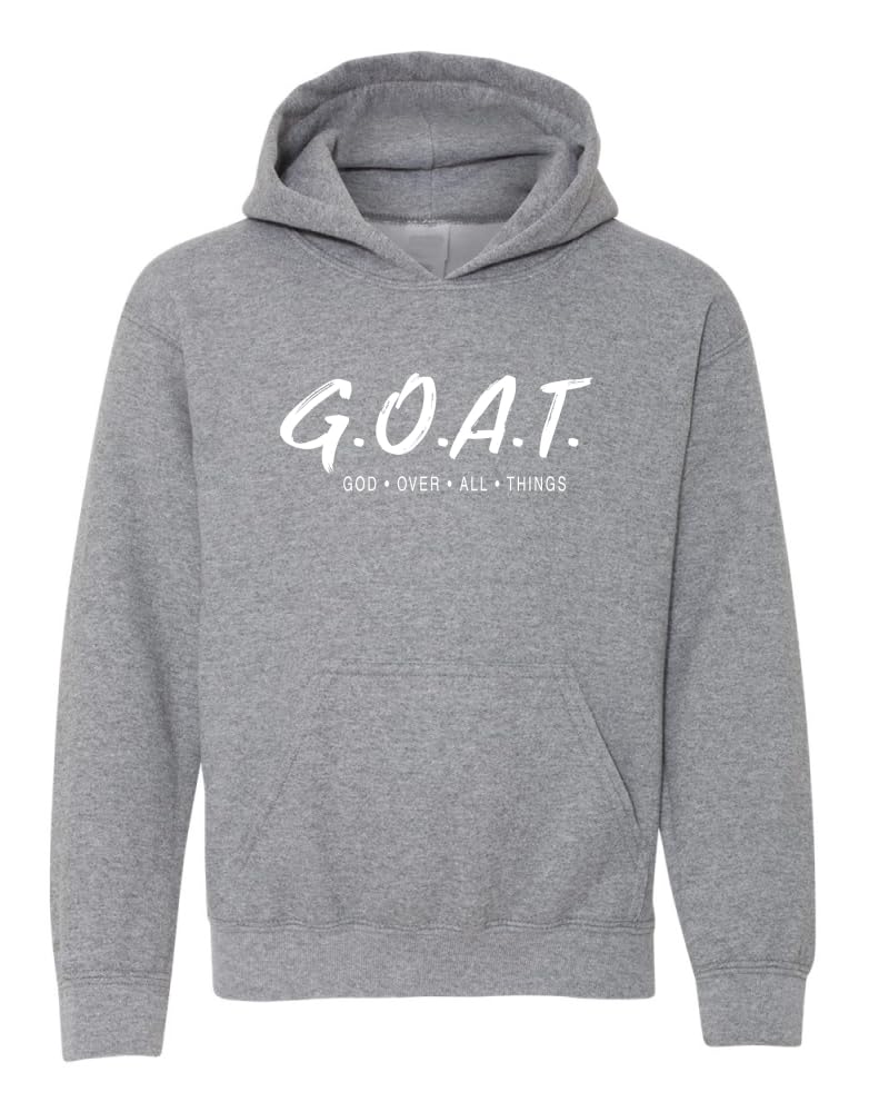 Goat God Over All Things Inspirational/Christian Youth Hooded Graphic Sweatshirt