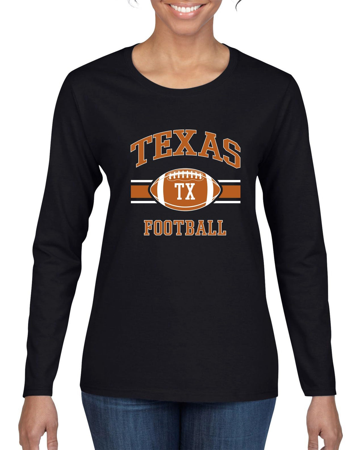 College Football Fan Vintage American Team Design, Retro USA Sports Women's Long Sleeve T-Shirt