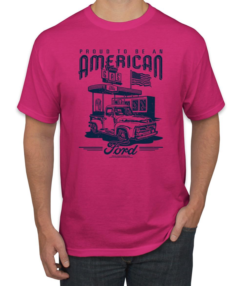 Ford Motors | Proud to be American Retro Classic Muscle Cars and Trucks Men's T-Shirt
