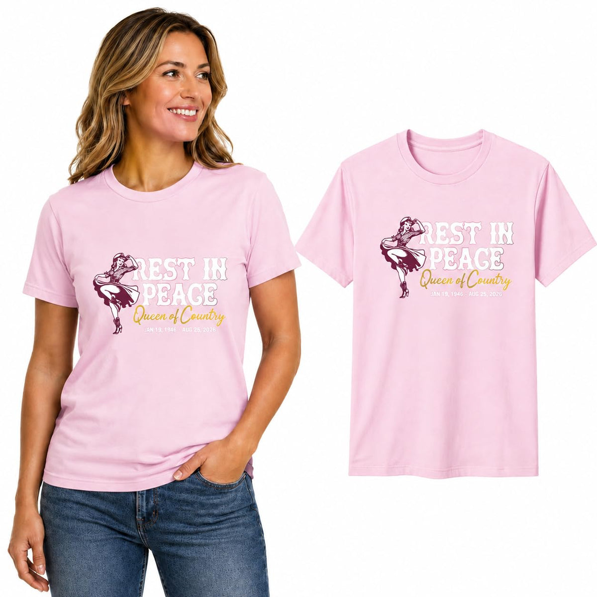 Queen of Country RIP Tee Memorial Tribute Pop Culture Men's T-Shirt