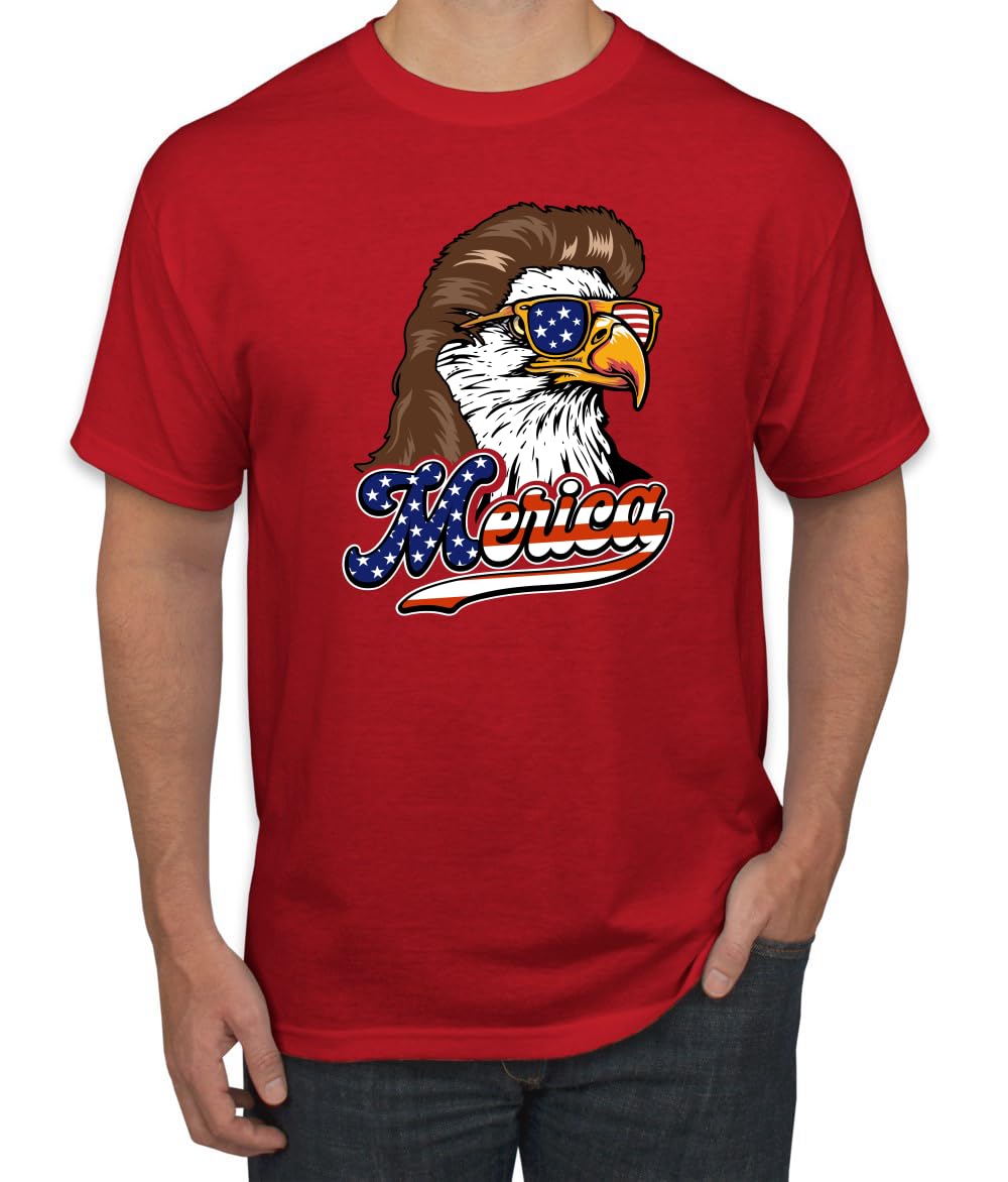 American Bald Eagle Mullet Glasses American Pride Men's T-Shirt