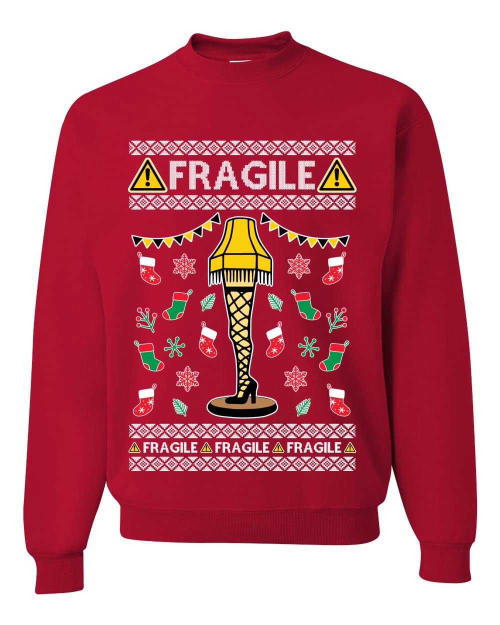 Fragile Leg Lamp Ugly Christmas Sweater Unisex Crewneck Graphic Sweatshirt