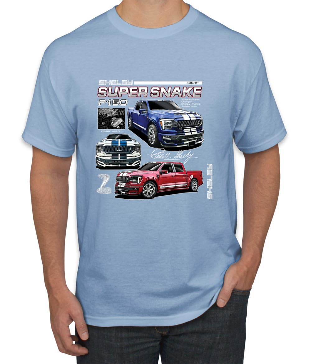 Shelby Super Snake F-150 Powered by Ford Motors Mustang Logo Emblem Cars and Trucks Men's T-Shirt
