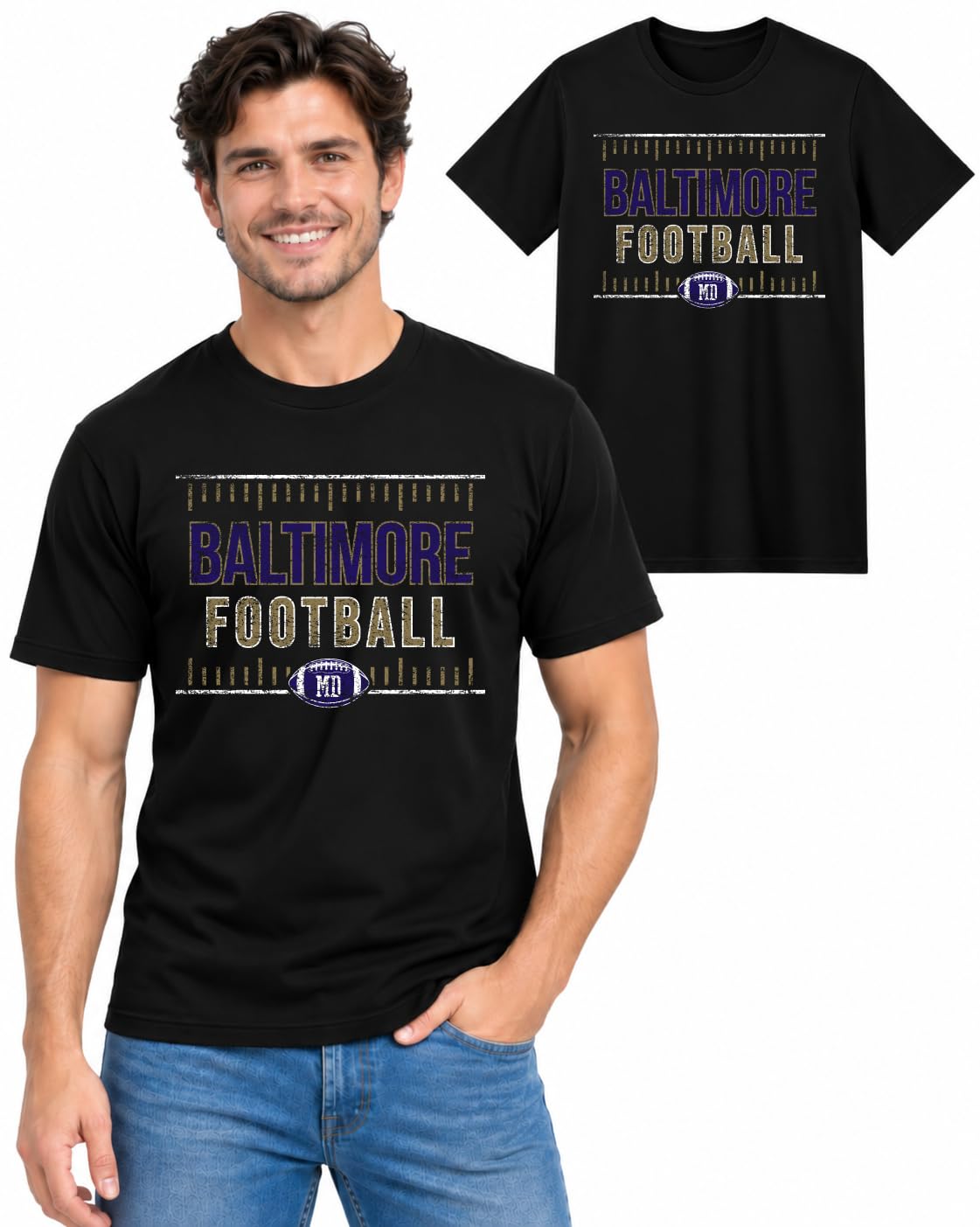 Football Fan City Tee Graphic TShirt for Men and Women Cotton Unisex Tee