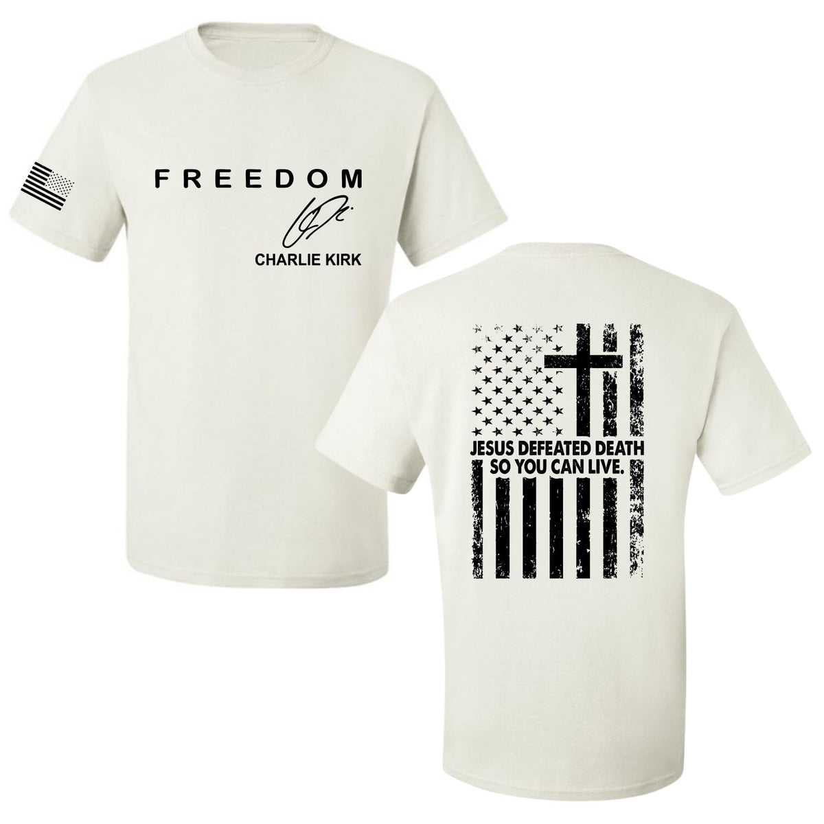 Freedom Cross, Christian Patriotic Men's T-shirt, Charlie Kirk Merch