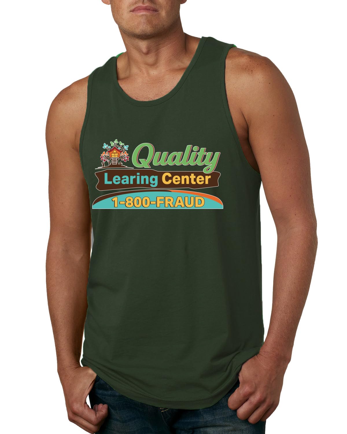Quality Learing Center 1800-FRAUD Day Care Pop Culture Mens Tank Top