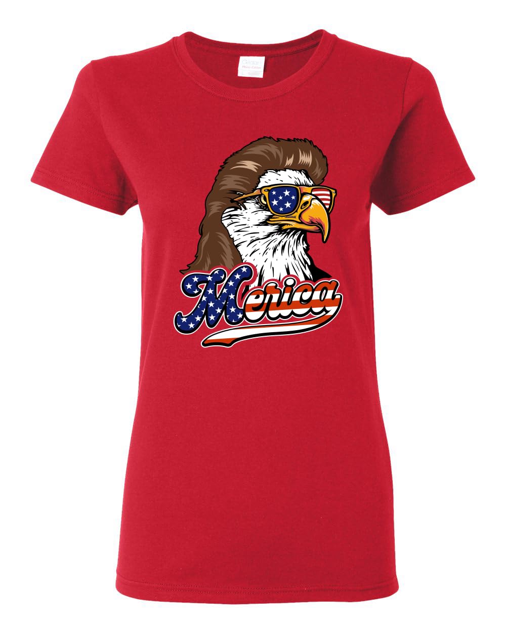 American Bald Eagle Mullet Glasses American Pride Womens Graphic T-Shirt