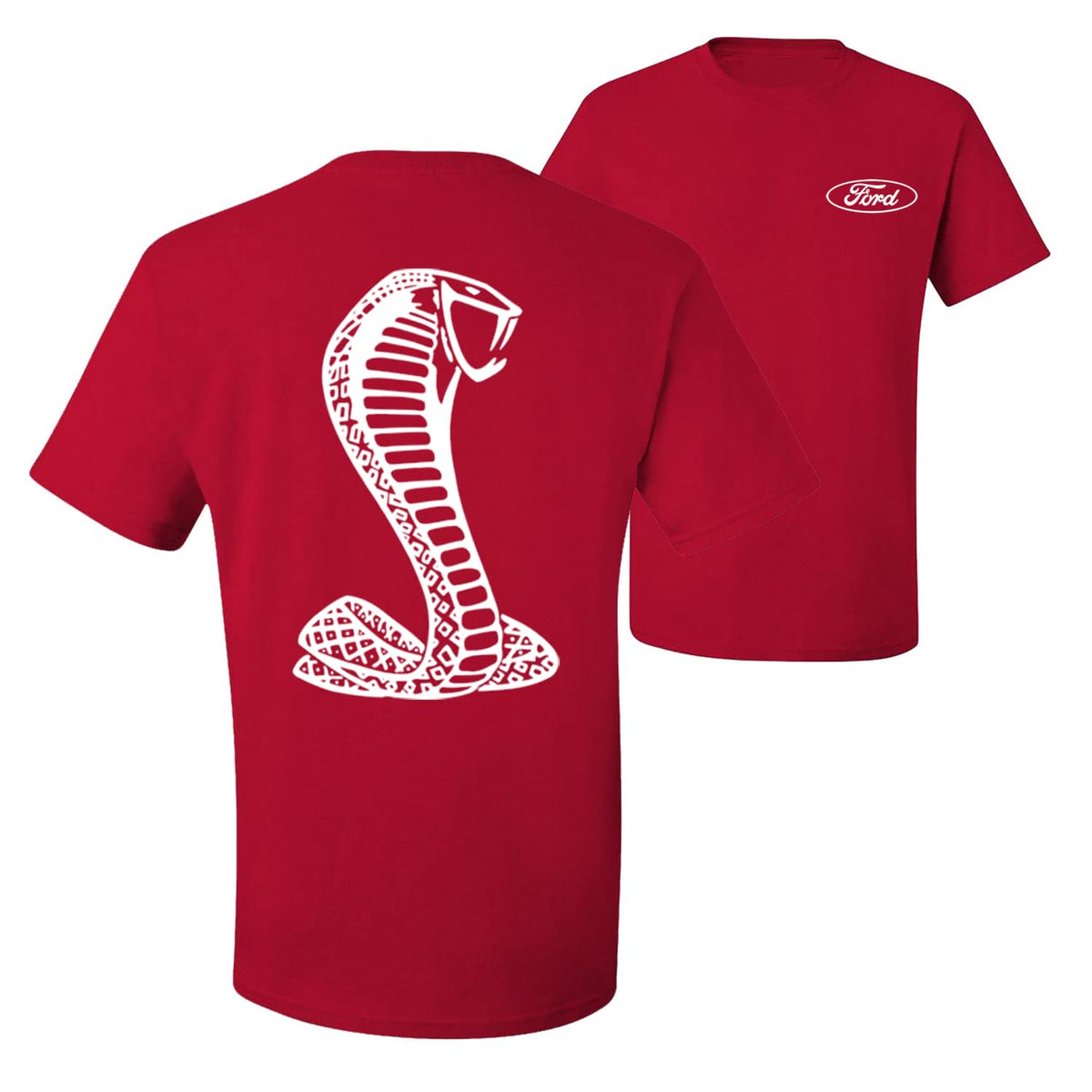 Retro Ford Shelby Cobra Emblem Vintage White Logo  Front and Back  Cars and Trucks Men's T-Shirt