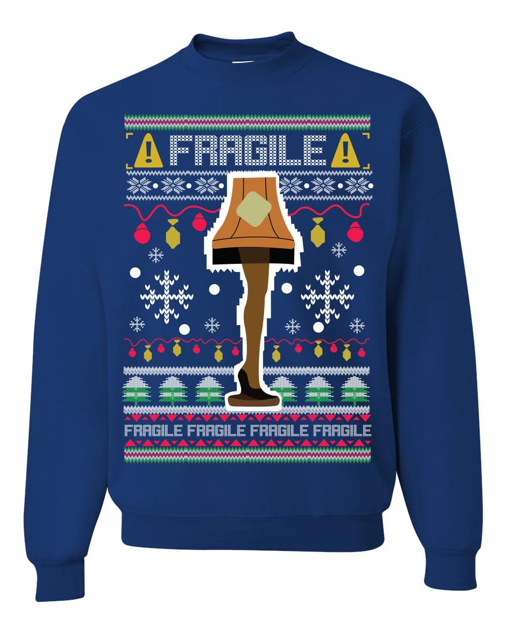 Fragile Leg Lamp Ugly Christmas Sweater Unisex Crewneck Graphic Sweatshirt