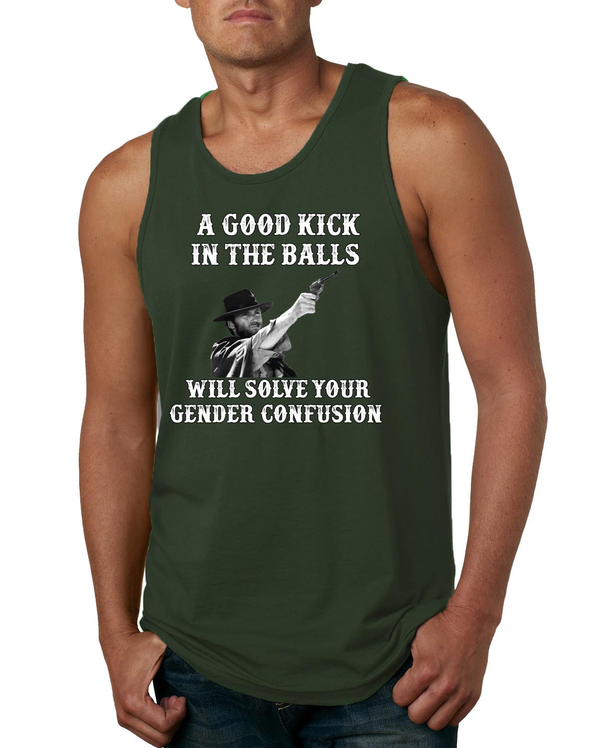 A Good Kick in The Balls Solves Gender Confusion Political Mens Tank Top