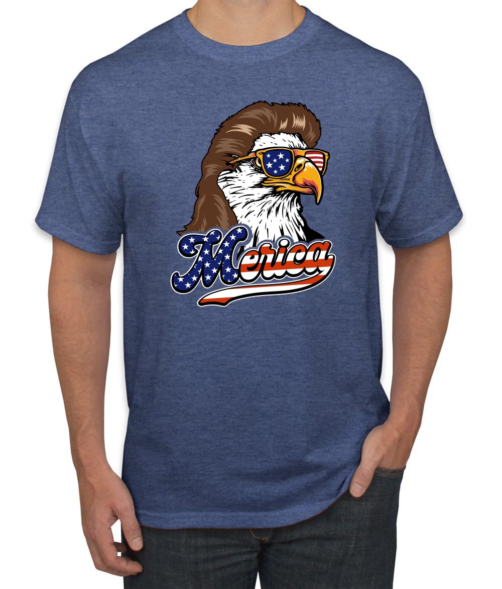 American Bald Eagle Mullet Glasses American Pride Men's T-Shirt