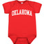 State of Oklahoma College Style White Fashion Baby Creeper Boys Girls Infant Bodysuit