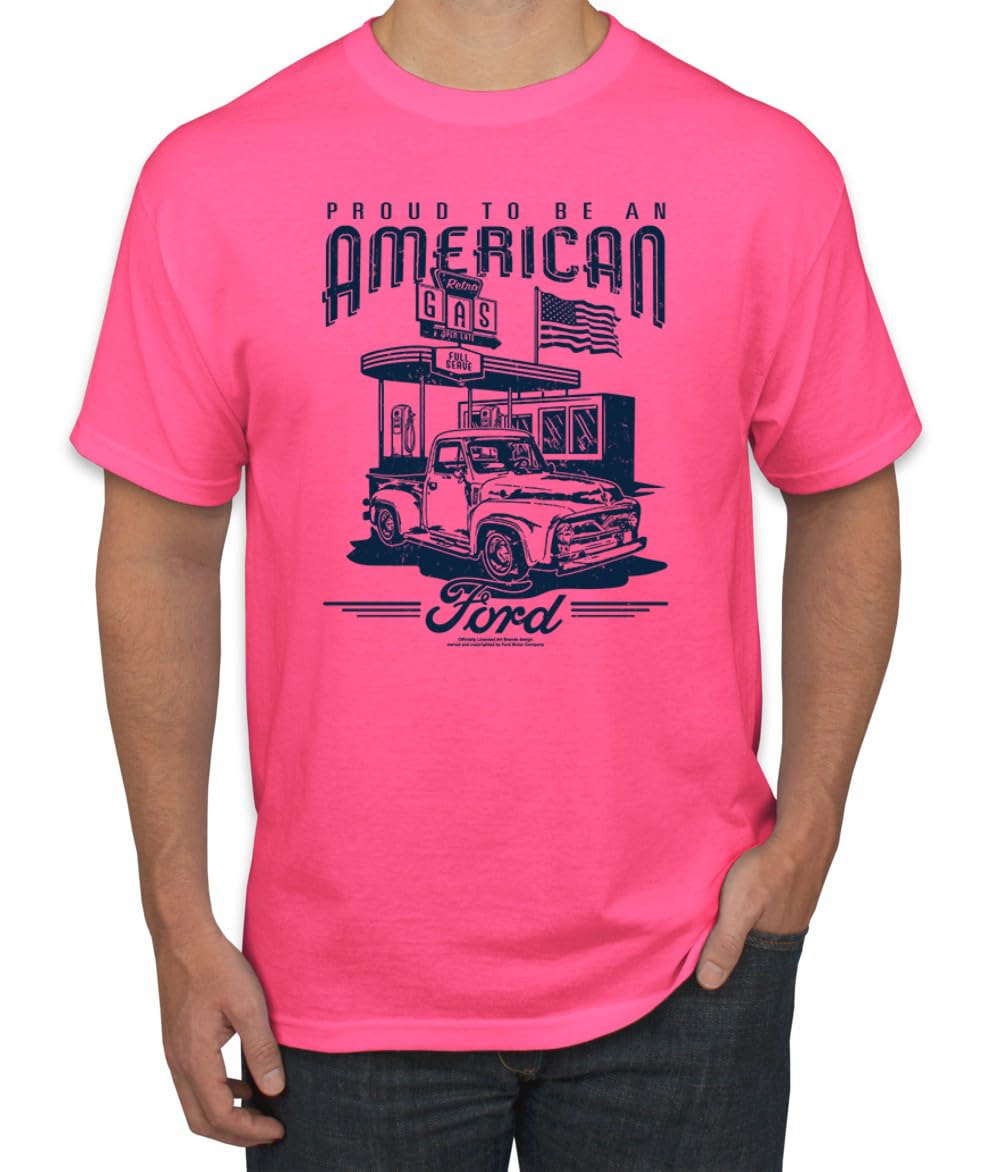 Ford Motors | Proud to be American Retro Classic Muscle Cars and Trucks Men's T-Shirt