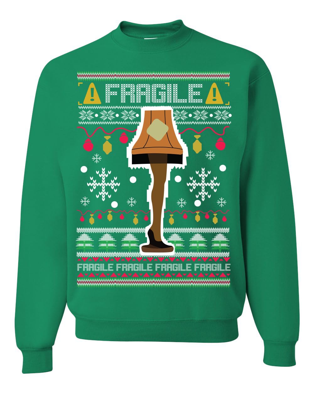 Fragile Leg Lamp Ugly Christmas Sweater Unisex Crewneck Graphic Sweatshirt
