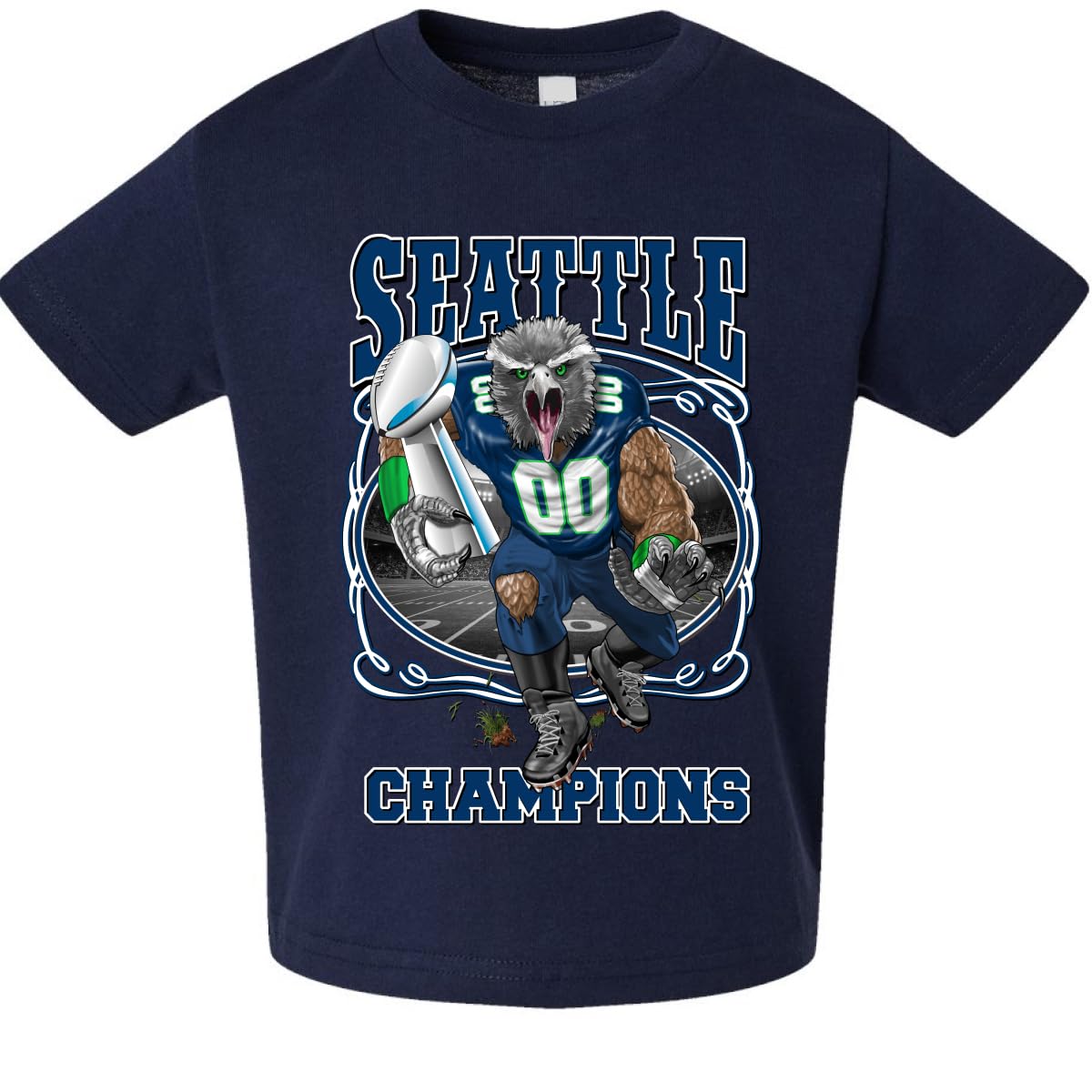 Seattle Fan | SEA Fantasy Football Sports Toddler Crew Graphic T-Shirt