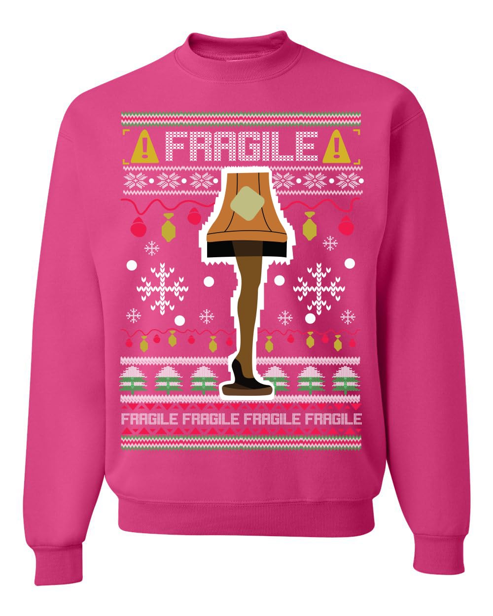 Fragile Leg Lamp Ugly Christmas Sweater Unisex Crewneck Graphic Sweatshirt