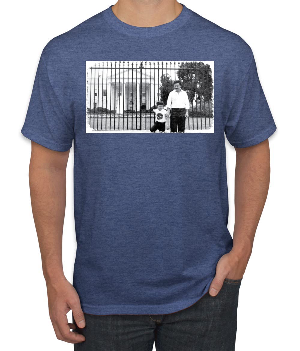 Pablo Escobar Medellin Cartel Cocaine Cowboys White House Picture Pop Culture Men's Graphic T-Shirt
