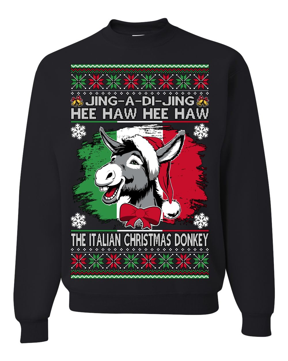 Funny Italian Christmas Donkey Ugly Christmas Sweater Crewneck Sweatshirt