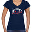 New England Fans NE Fantasy Football Sports Womens V-Neck Tee