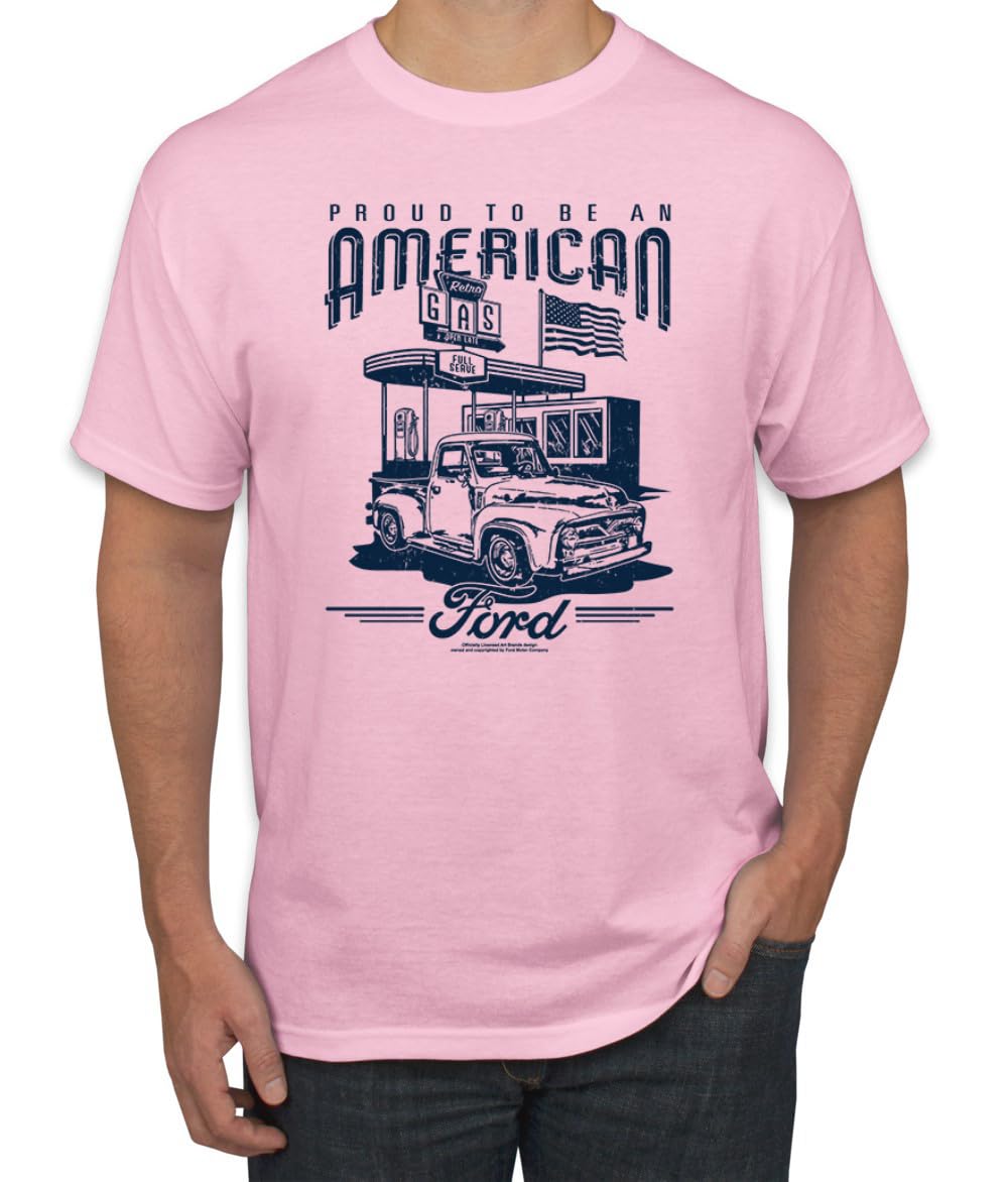 Ford Motors | Proud to be American Retro Classic Muscle Cars and Trucks Men's T-Shirt