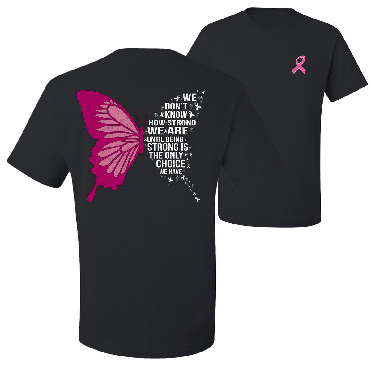 Breast Cancer Awareness Faith Pink Ribbon Sunflower Front and Back Unisex T-Shirt