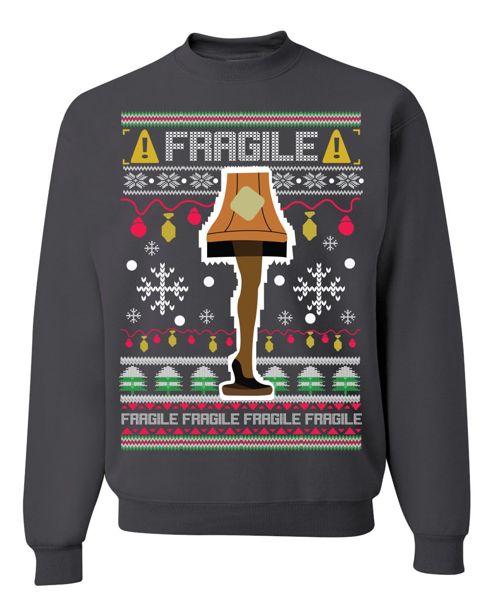 Fragile Leg Lamp Ugly Christmas Sweater Unisex Crewneck Graphic Sweatshirt