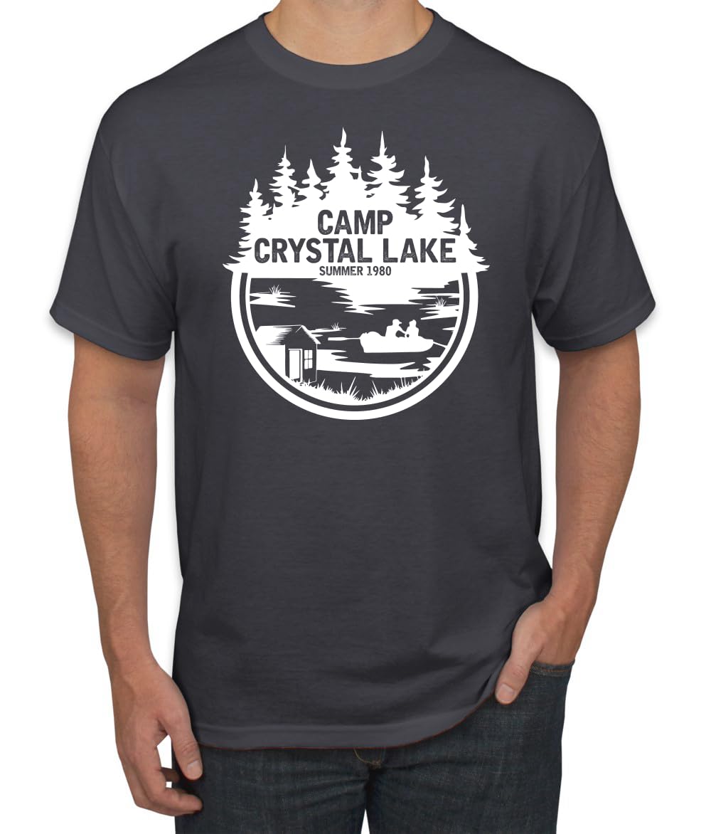 Camp Crystal Lake Retro NJ 80s White Horror Movie Jason Pop Culture Men's T-Shirt