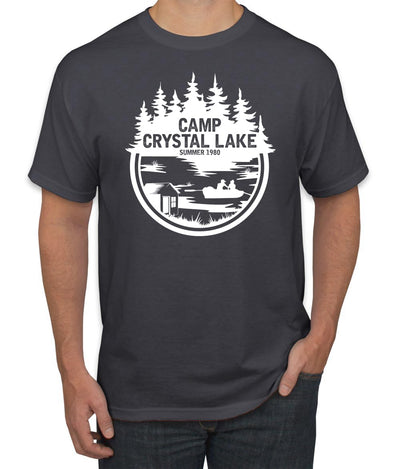 Camp Crystal Lake Retro NJ 80s White Horror Movie Jason Pop Culture Men's T-Shirt