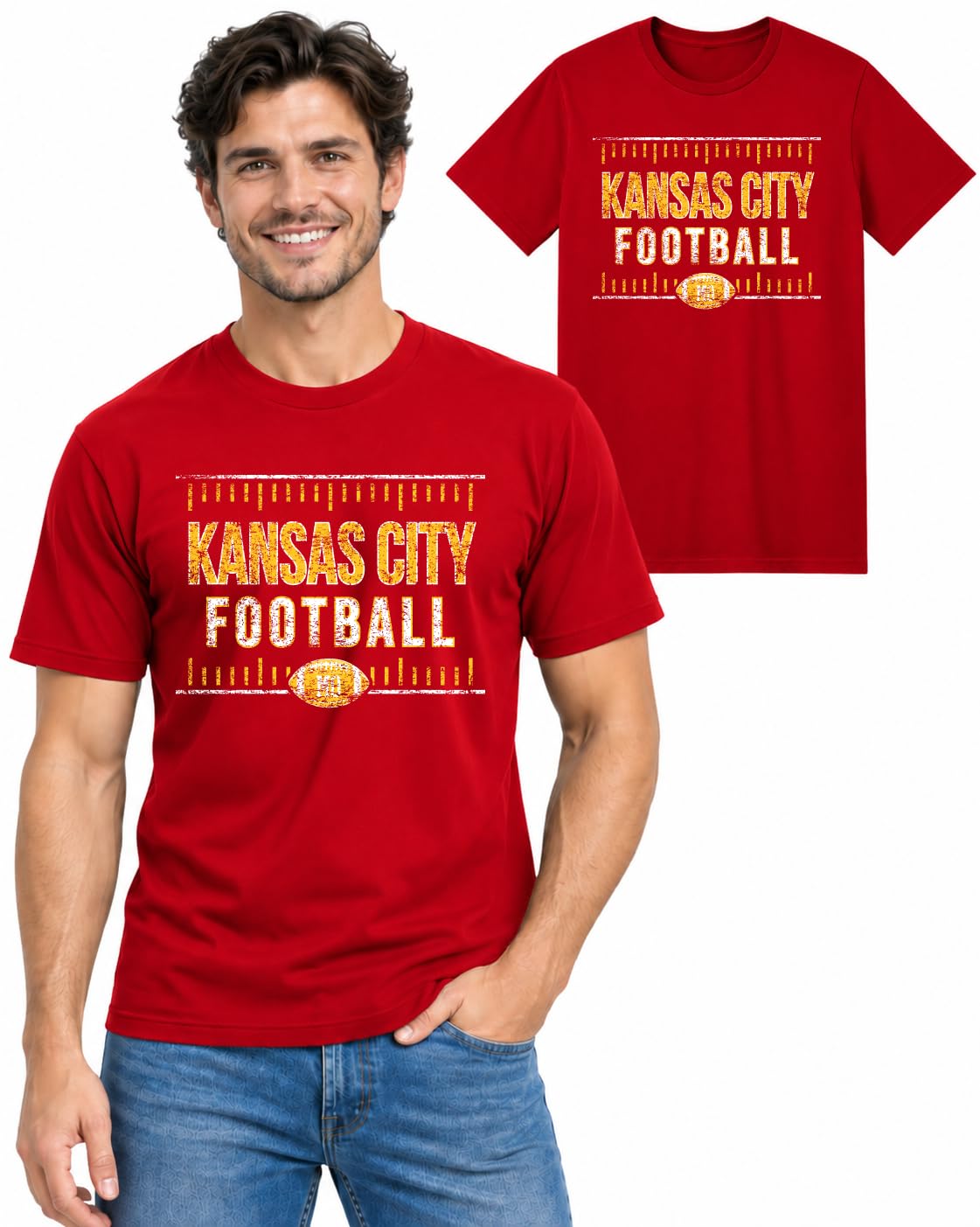 Football Fan City Tee Graphic TShirt for Men and Women Cotton Unisex Tee