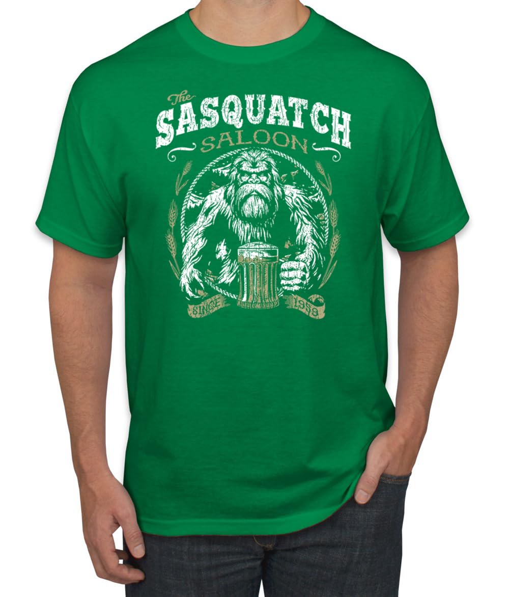 The Sasquatch Saloon Funny Bigfoot Beer Conspiracy Pop Culture Men's T-Shirt