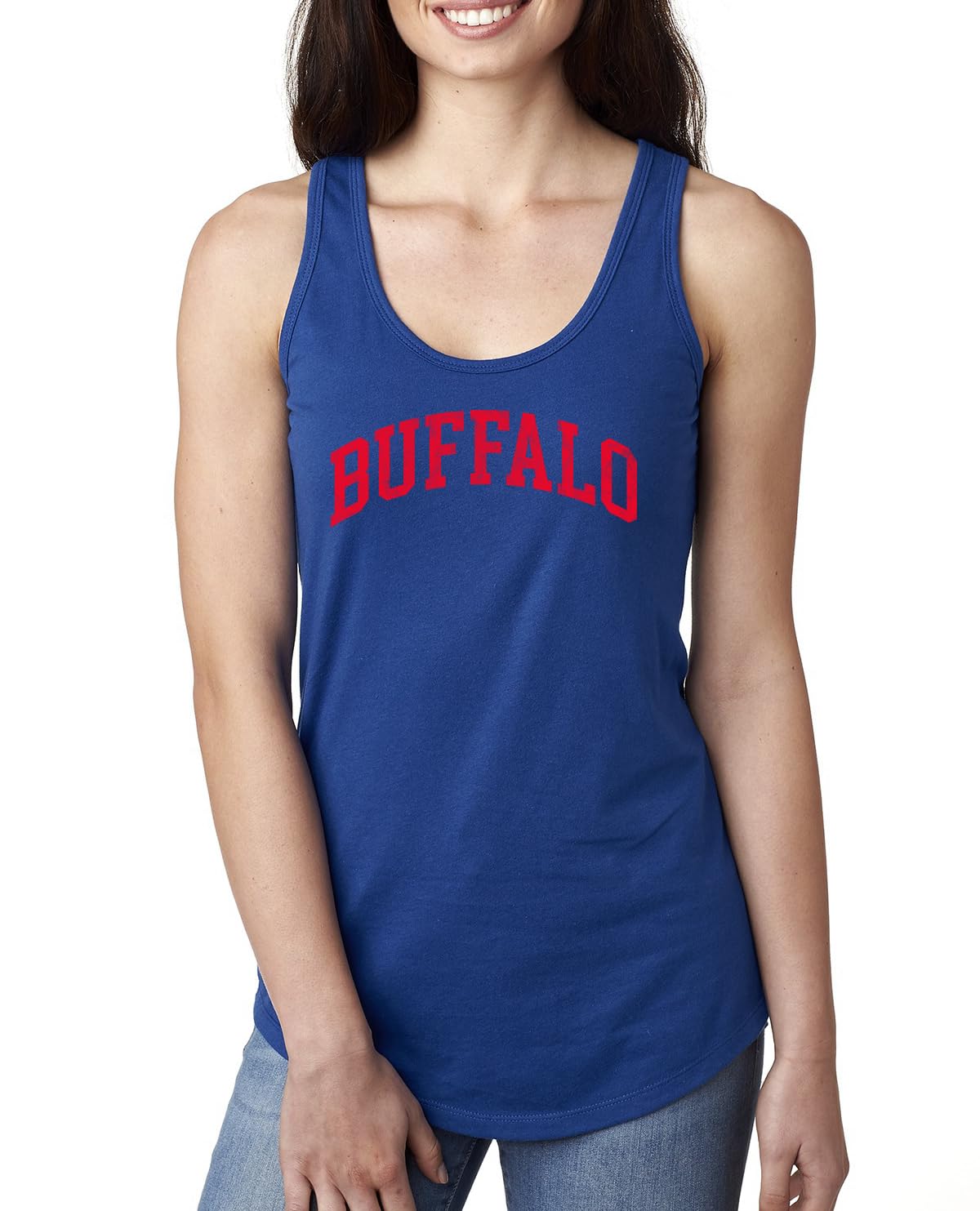 Classic Varsity College Style Fantasy Fan, Trendy Team Streetwear Sports Ladies Racerback Tank Top