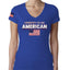 I Identify As An American USA Flag US Flag Sleeve American Pride Womens Junior Fit V-Neck Tee