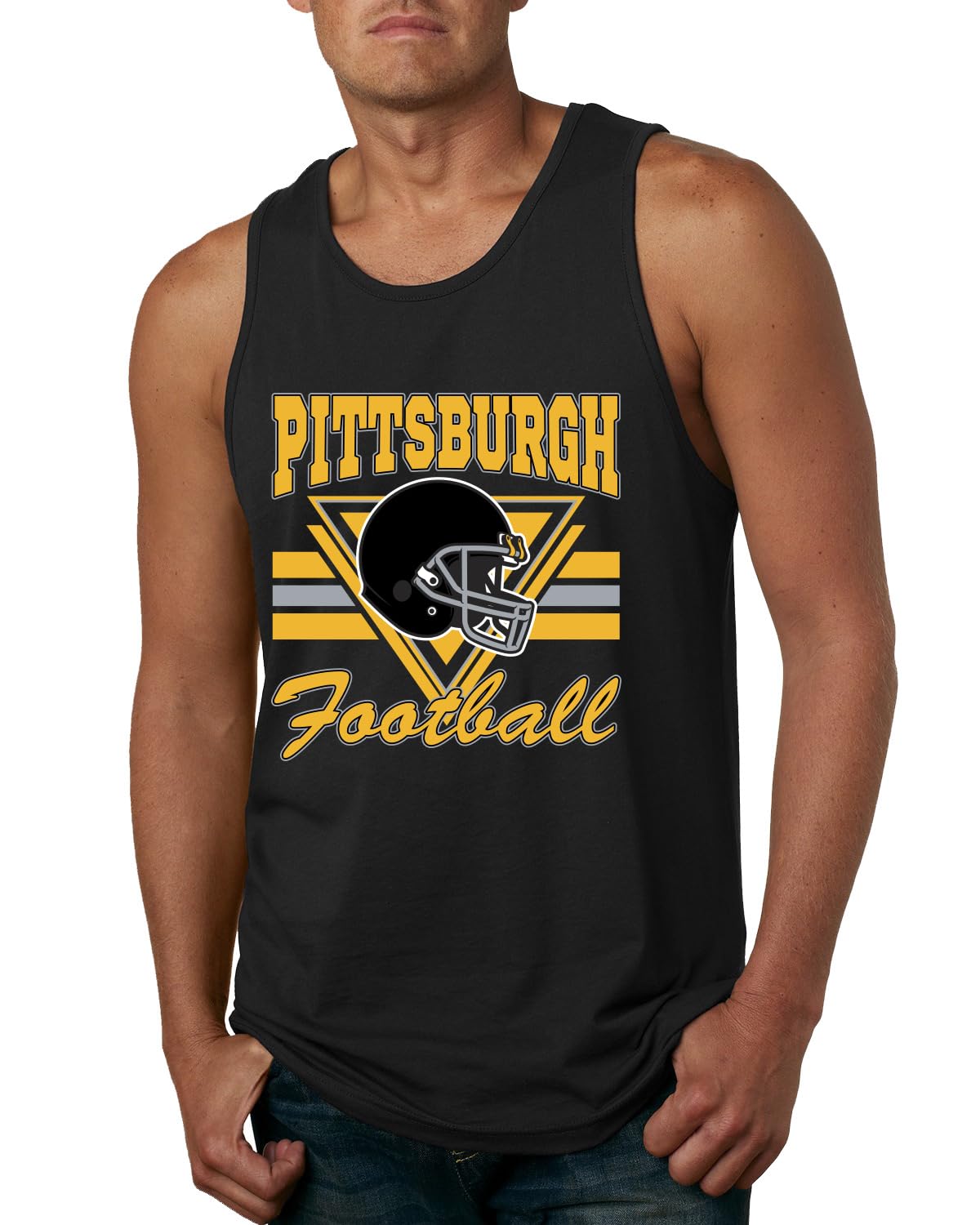 Vintage American Footbal Team Fan Helmets Sports Mens Tank Top