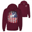 US Flag Ford Bronco Cars and Trucks Front and Back Graphic Zip Up Hoodie Sweatshirt