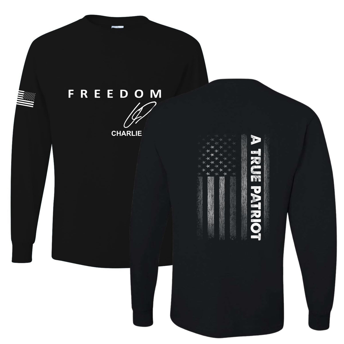 Freedom Cross, Christian Patriotic Men's Long Sleeve Shirt, Charlie Kirk Merch