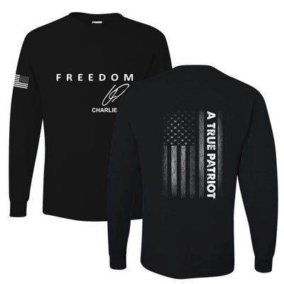 Freedom Cross, Christian Patriotic Men's Long Sleeve Shirt, Charlie Kirk Merch