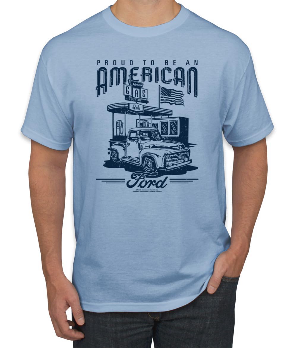 Ford Motors | Proud to be American Retro Classic Muscle Cars and Trucks Men's T-Shirt