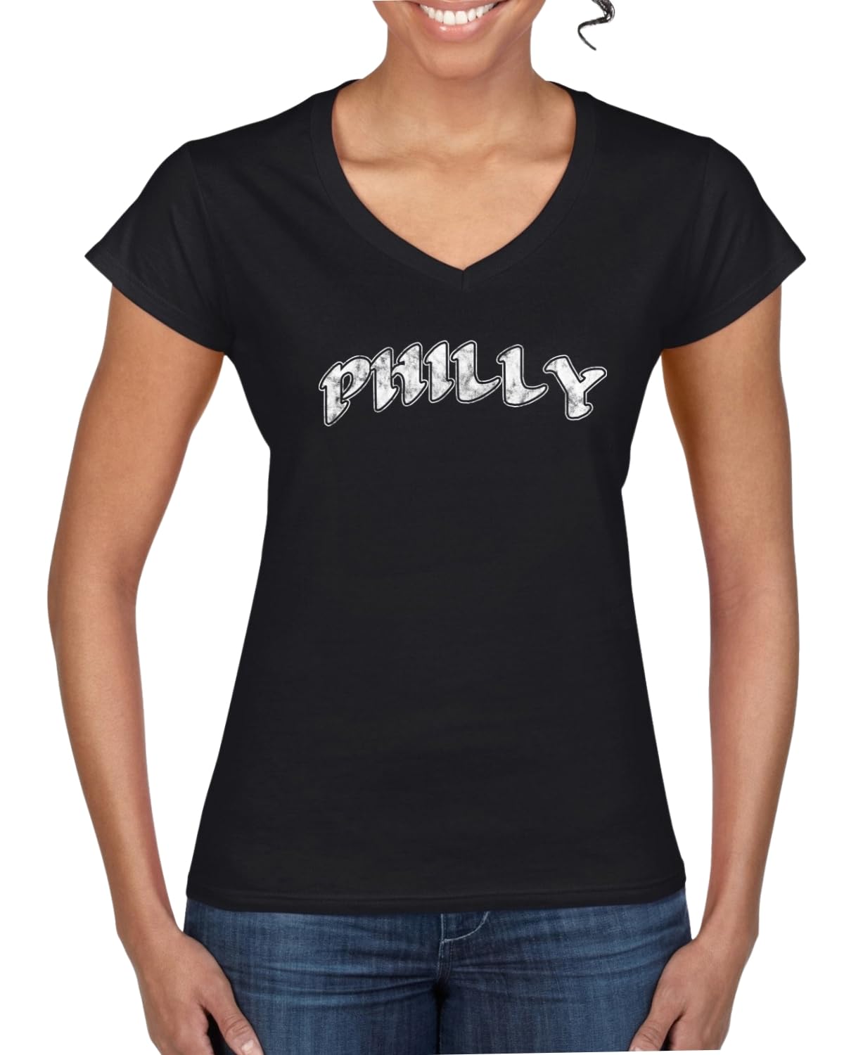 Grease The Poles Broad Street Phil Football Sports Womens Standard V-Neck Tee